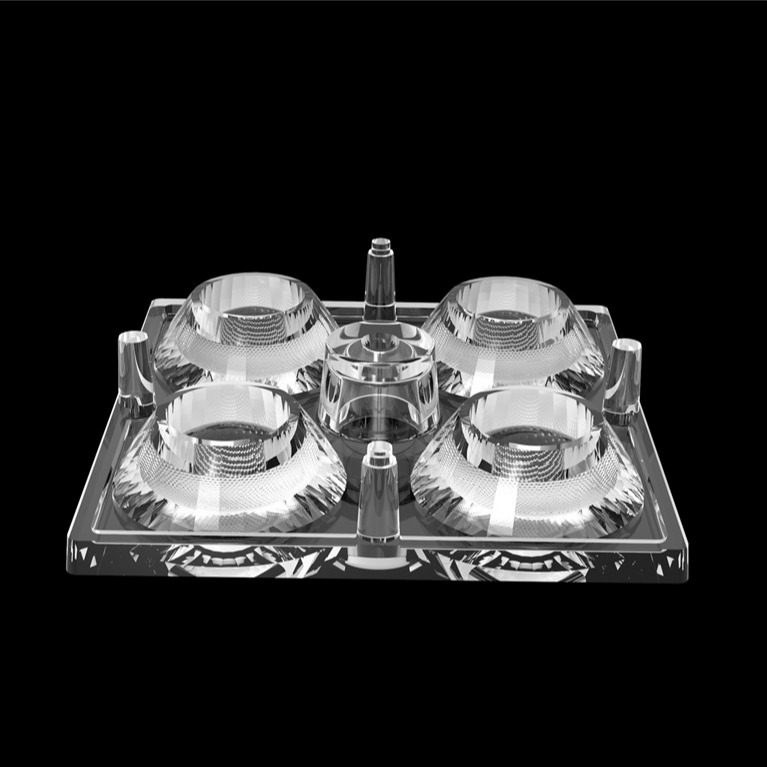50 * 50 มม 30 องศา 4 ใน 1 LED แสงเลนส์วัสดุ PC สําหรับแสงน้ําท่วม SMD7070 / 5050 / 4 * 3030 LED