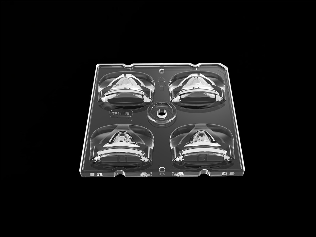 50*50mm 55*152 องศา/TYPE2-VS 4 ใน 1 LED Light Lens วัสดุ PC สําหรับ LED Street Light Module SMD3535/5050LED