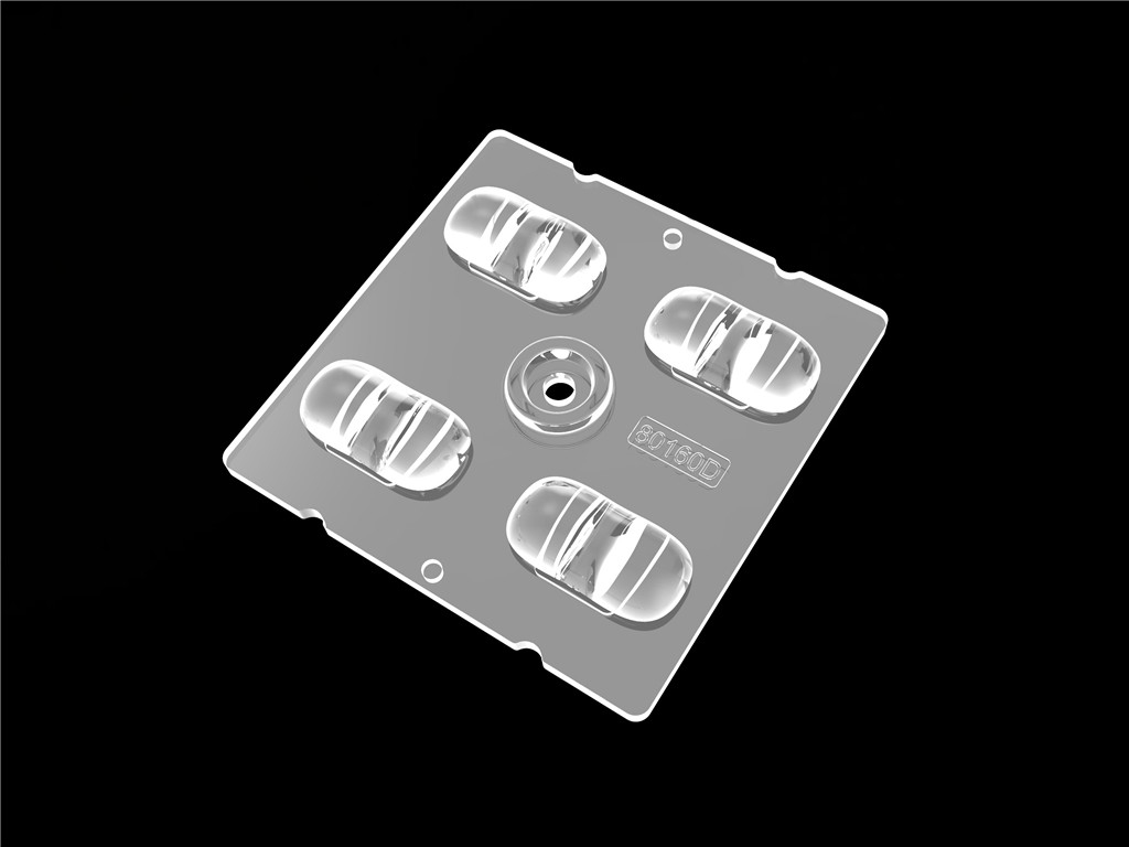 4IN1 50*50mm 80*160 องศา มุมขั้วเลนส์ LED Street Lighting Module สําหรับไฟฟ้าเทศบาล