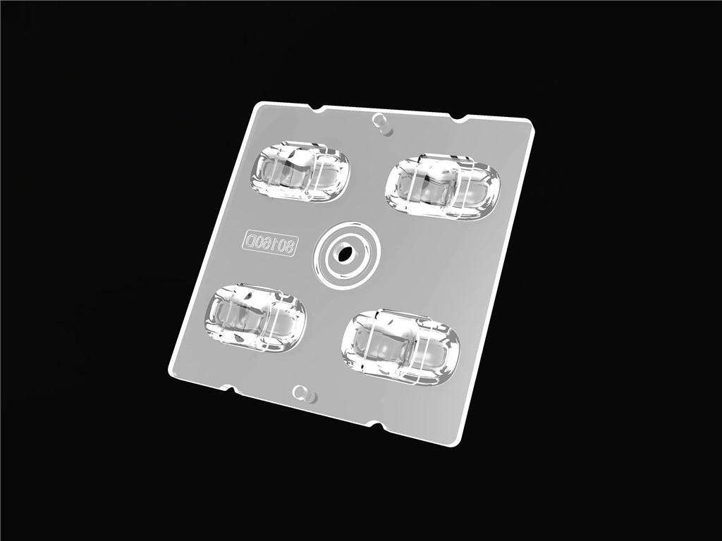 4IN1 50*50mm 80*160 องศา มุมขั้วเลนส์ LED Street Lighting Module สําหรับไฟฟ้าเทศบาล