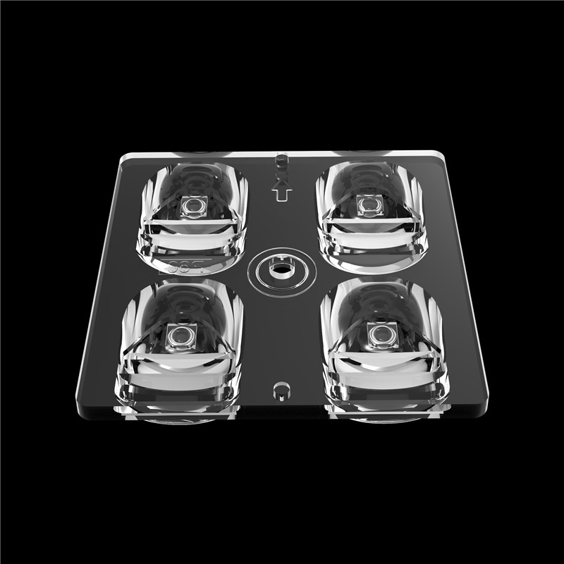 โปเลอเรส 60 องศา 2*2 มัลติเลนส์ ขนาดกระจายสูง 50*50 มม สําหรับ LED Track And Field Stadium Lighting