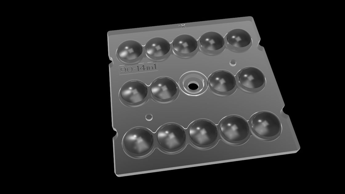 14 ในเลนส์ PMMA 1 ดวงสำหรับหลอด LED, 90 องศา LED Lens Array สำหรับอุโมงค์แสงสว่าง